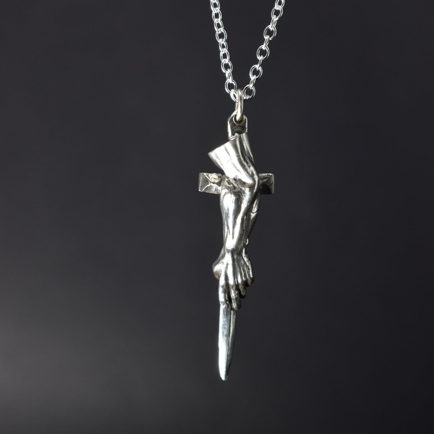 Pendentif main épée argent artisanal france philoculus