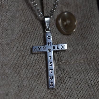 Crusifix argent ave christus rex philoculus
