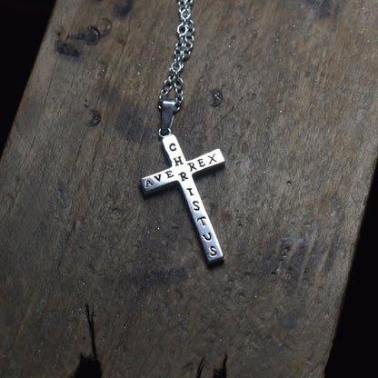 Pendentif croix ave christus rex philoculus
