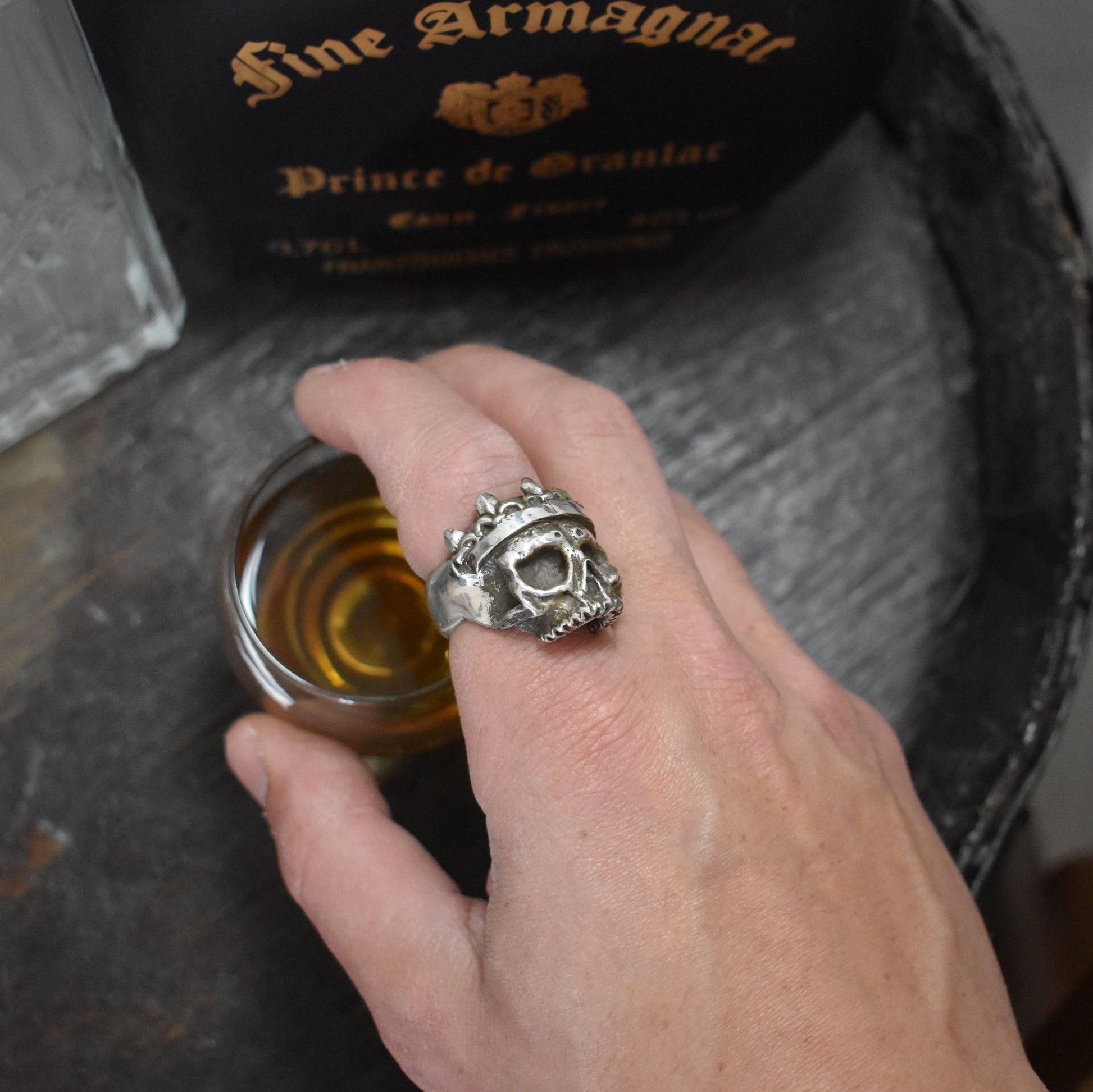 Bague en argent memento mori artisanale france philoculus