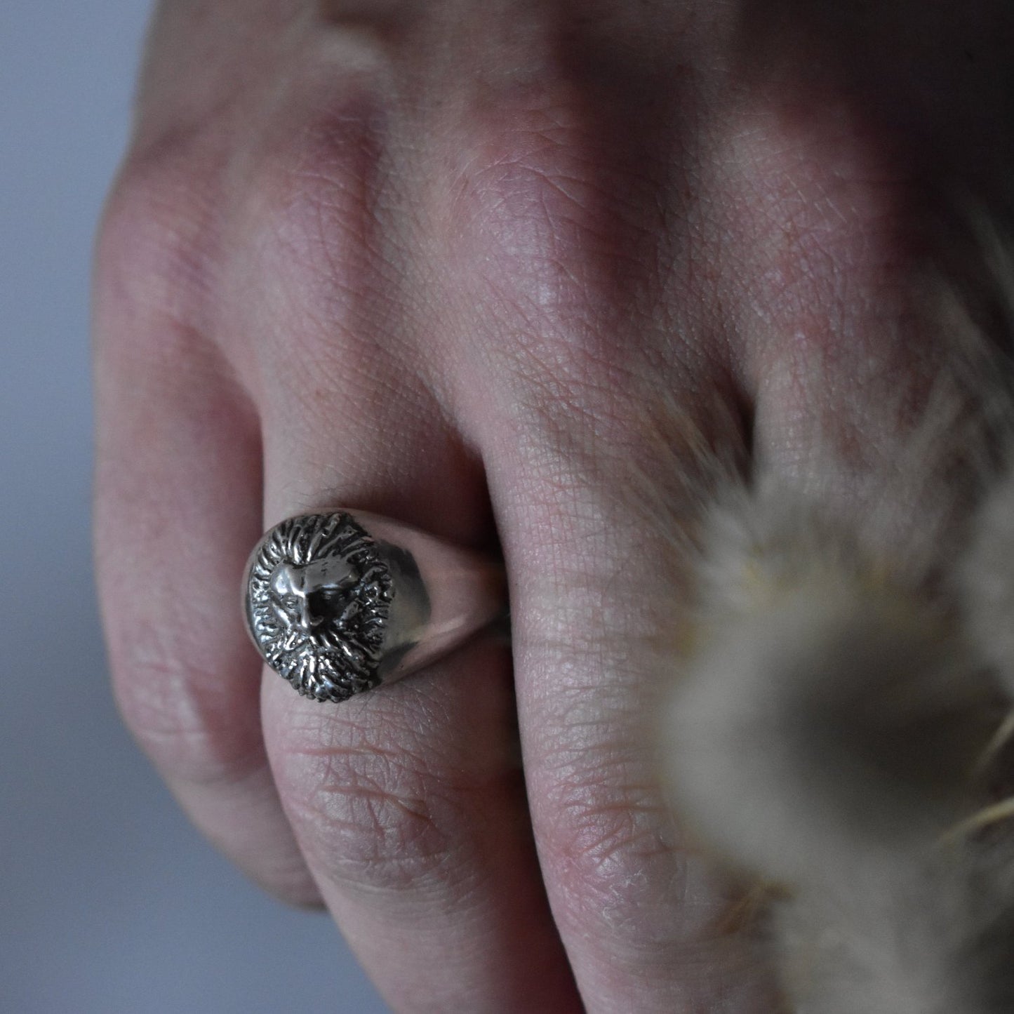 Chevalière visage dieu celtique belenos en argent artisanale philoculus