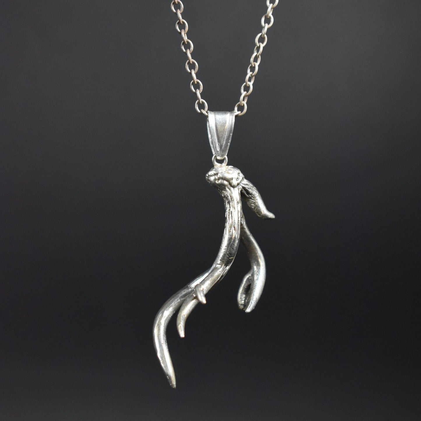 Pendentif bois de cerf en argent artisanal philoculus france