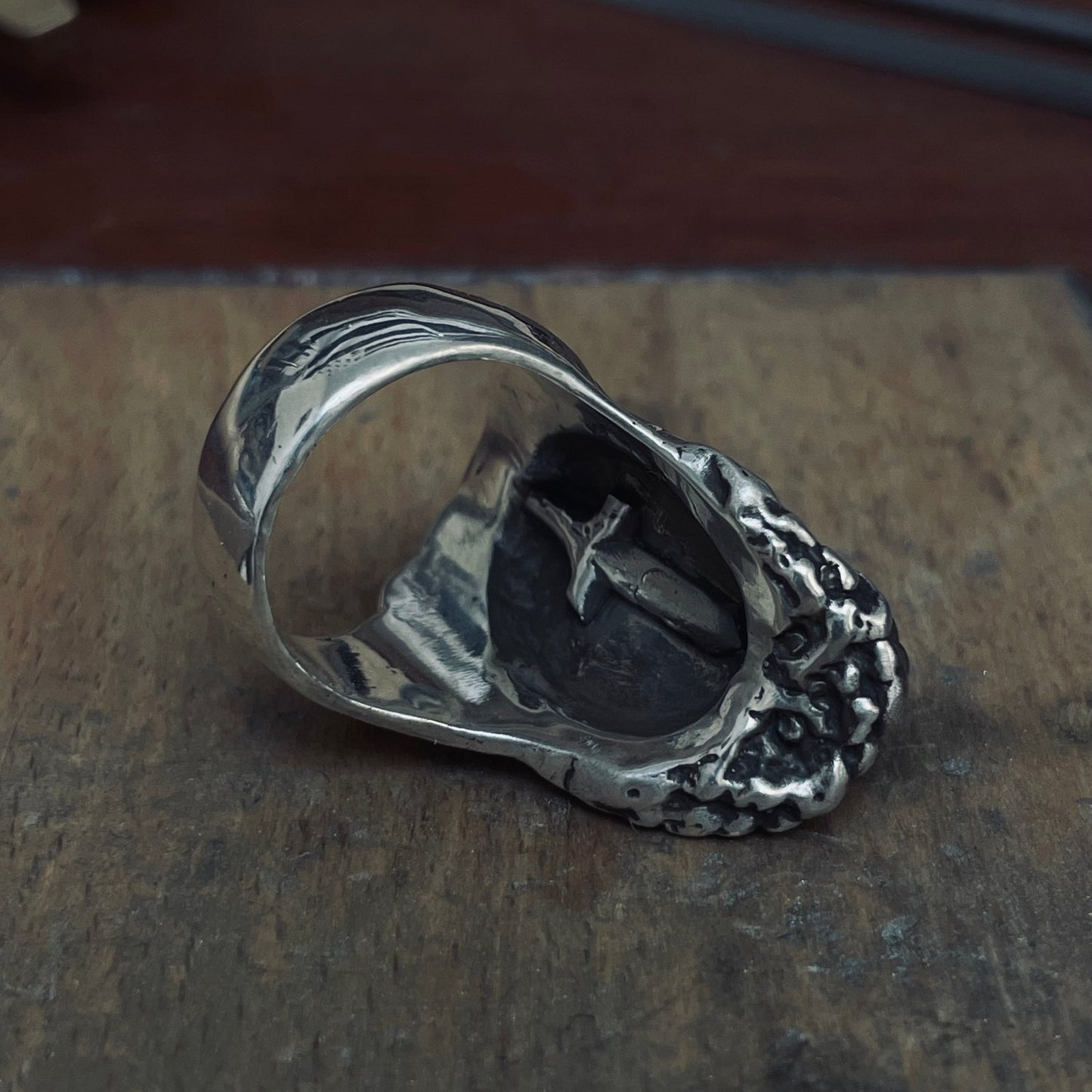 Bague en argent visage dieu celte toutatis artisanale philoculus